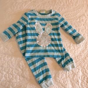 Knit Bunny Loungewear Blue Stripe